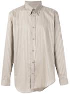 Martine Rose Asymmetric Striped Button Down Shirt - Neutrals