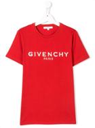Givenchy Kids Teen Lettering Logo Print T-shirt - Red