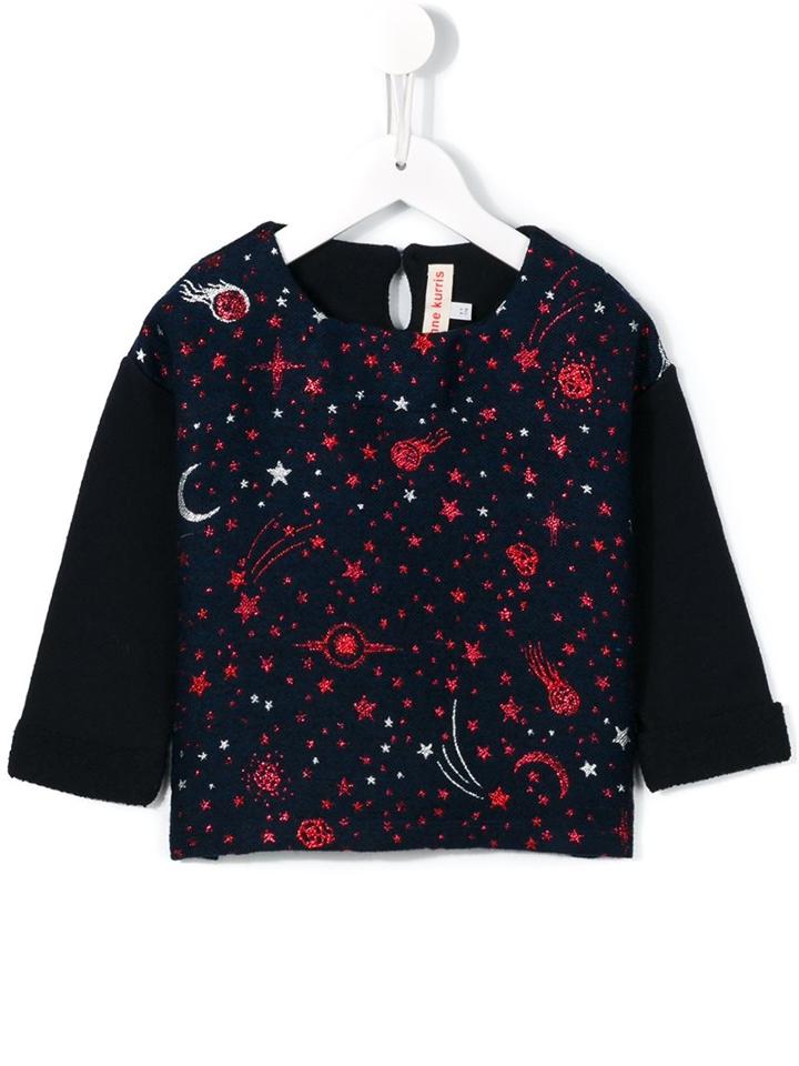Anne Kurris 'jungle' Stars Print Sweatshirt, Girl's, Size: 8 Yrs, Blue