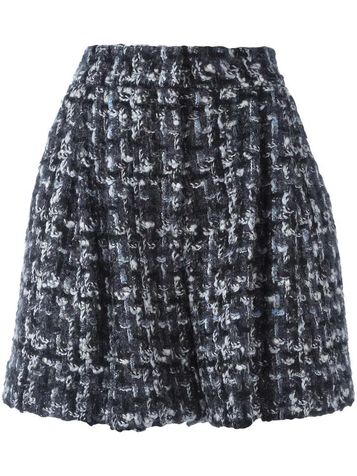 Dolce & Gabbana Bouclé Knit A-line Shorts, Women's, Size: 46, Black, Cotton/acrylic/polyester/polyamide