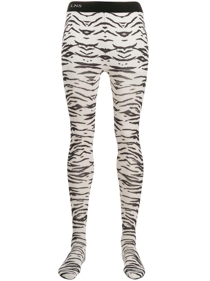 Laneus Zebra-print Tights - White