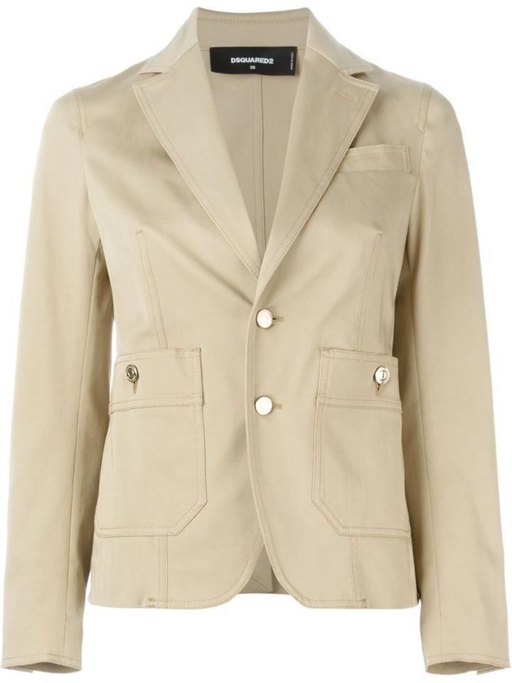 Dsquared2 Classic Blazer, Women's, Size: 44, Nude/neutrals, Cotton/spandex/elastane/polyester