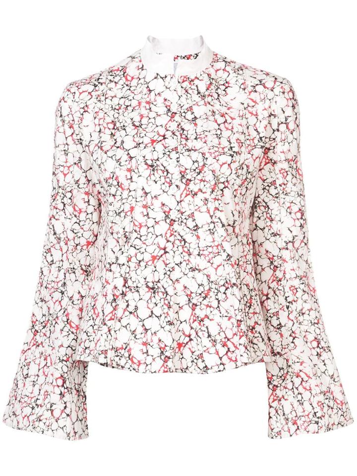 Rosie Assoulin Printed Peplum Shirt - White