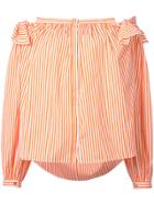 Maison Rabih Kayrouz Striped Off-shoulder Top - Yellow & Orange