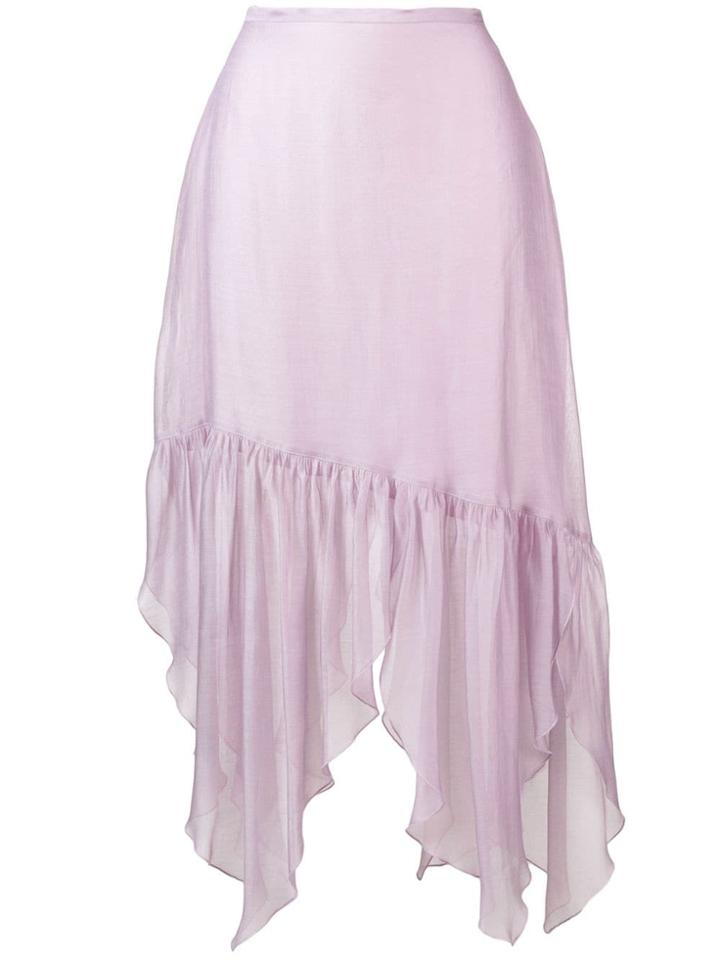 See By Chloé Asymmetric Midi Skirt - Pink & Purple