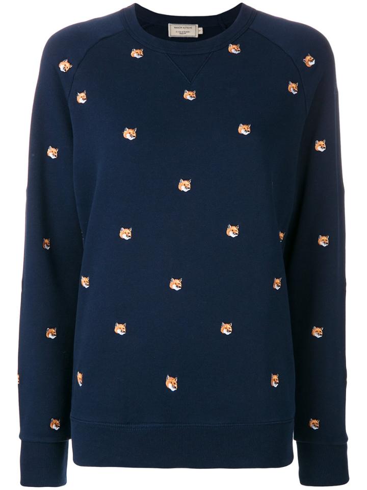 Maison Kitsuné Fox Head Sweatter - Blue