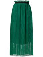 Isabelle Blanche Pleated Midi Skirt - Green