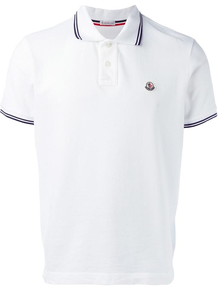 Moncler Classic Polo Shirt, Men's, Size: M, White, Cotton