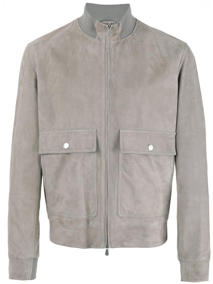 Brunello Cucinelli Suede Jacket, Men's, Size: Small, Grey, Leather/cotton/cupro
