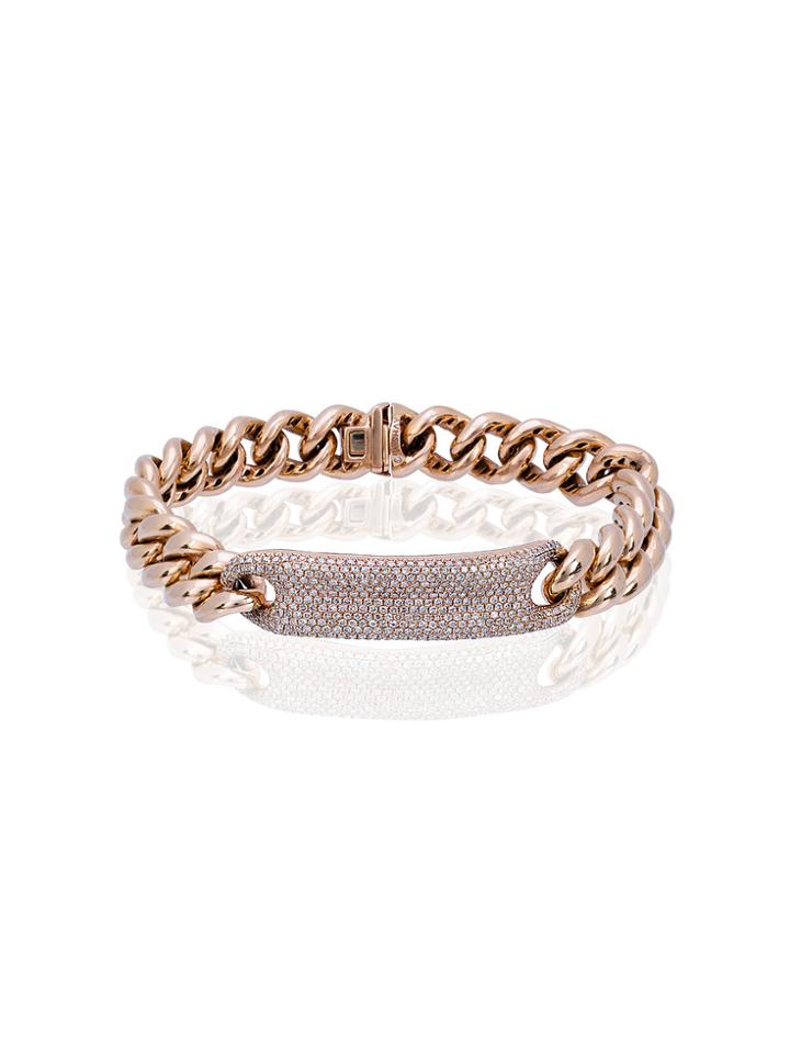 Shay Diamond Id Bracelet - Metallic
