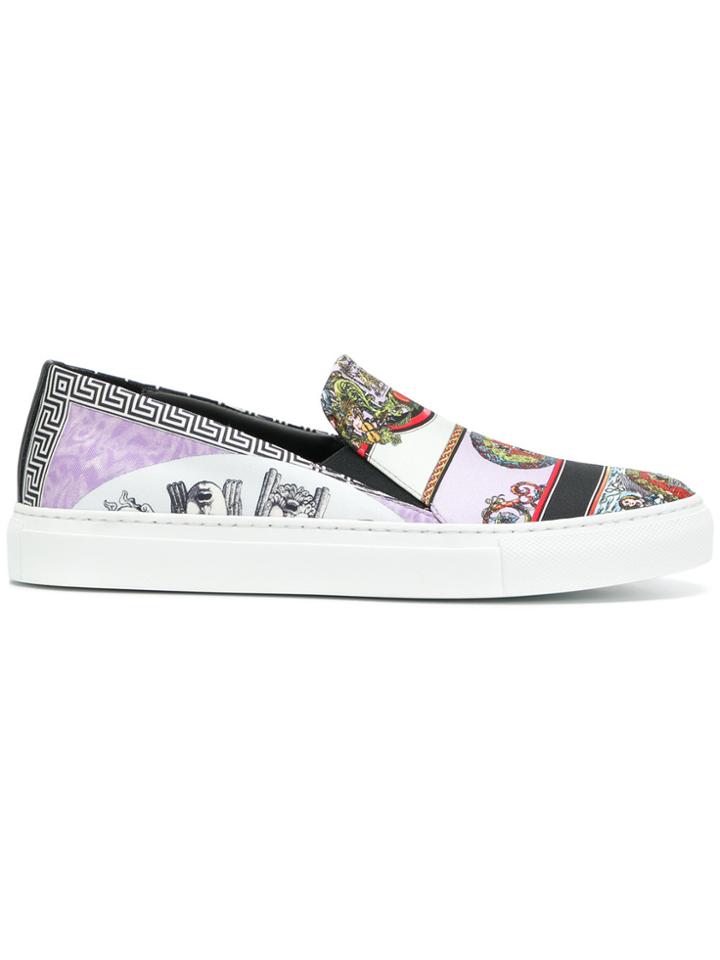 Versace Signature Print Sneakers - Multicolour