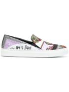 Versace Signature Print Sneakers - Multicolour