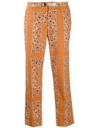 White Sand Paisley Print Trousers - Brown