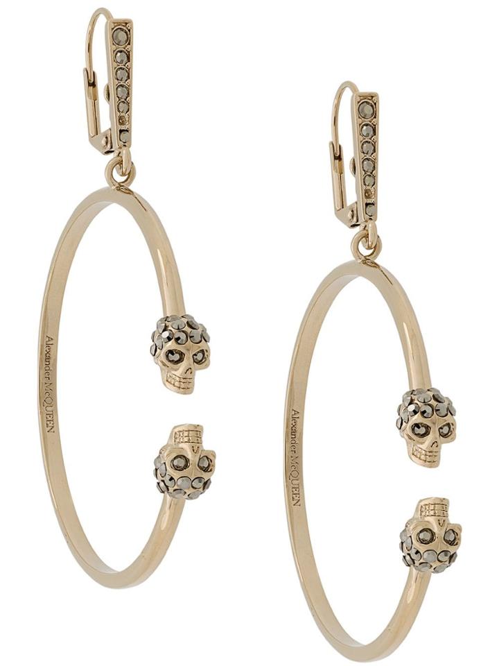 Alexander Mcqueen Drop Hoop Earring - Gold