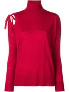 P.a.r.o.s.h. Tie Shoulder Roll Neck Sweater - Red