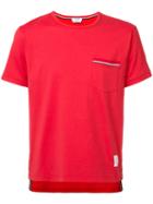 Thom Browne Chest Pocket T-shirt, Men's, Size: 2, Red, Cotton