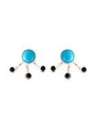 Pamela Love 3 Gravitation Earrings, Women's, Blue, Sterling Silver/turquoise/spinel