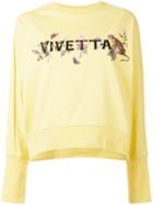 Vivetta Printed Sweatshirt, Women's, Size: 42, Yellow/orange, Cotton/spandex/elastane