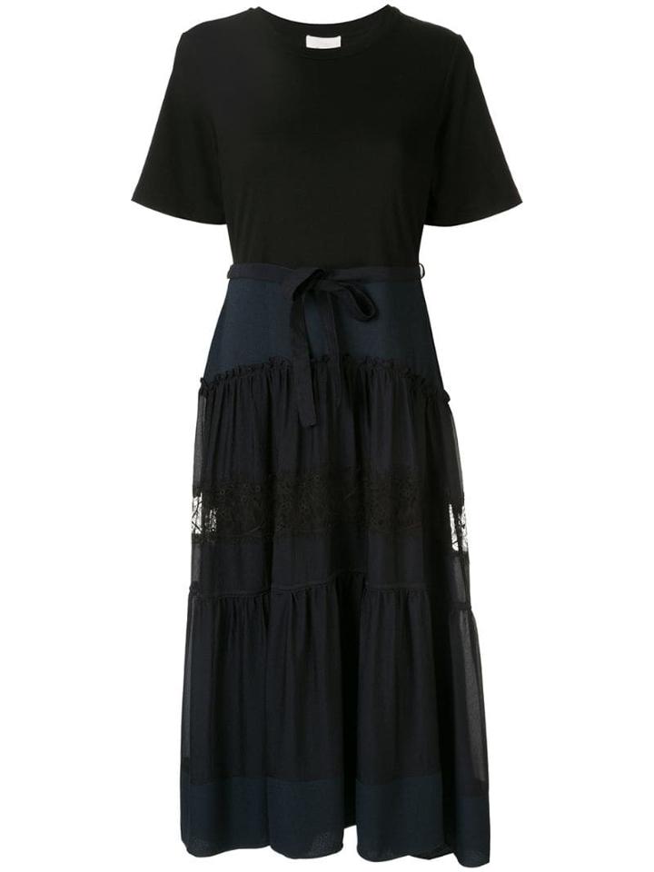 3.1 Phillip Lim T-shirt Dress With Lace Skirt - Blue