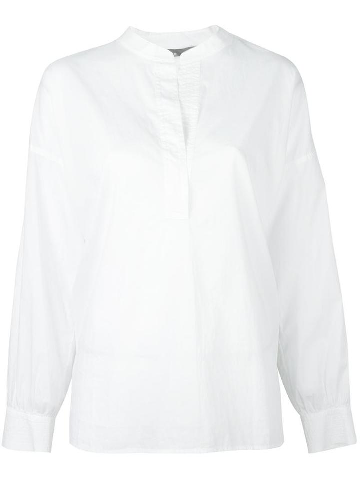 Vince Gathered Back Shirt, Women's, Size: Large, White, Cotton