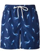 Polo Ralph Lauren Printed Swim Shorts, Men's, Size: Medium, Blue, Polyester