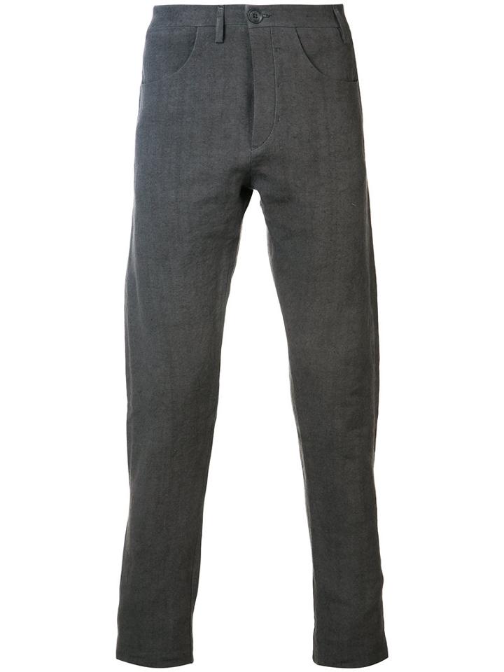 Label Under Construction Regular Trousers, Men's, Size: 52, Grey, Linen/flax