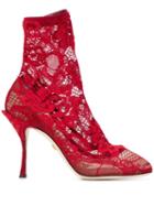 Dolce & Gabbana Lace Boots - Red