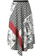 I'm Isola Marras Asymmetric Printed Skirt, Women's, Size: 40, Black, Polyester/spandex/elastane/acetate/viscose