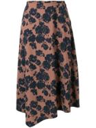 Tomorrowland Floral Print Asymmetric Skirt - Black