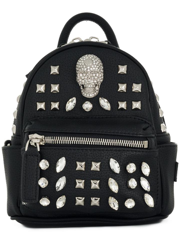 Philipp Plein Shiny Skull Backpack - Black