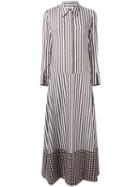 Dondup Striped Shirt Dress, Women's, Size: 40, Brown, Cotton
