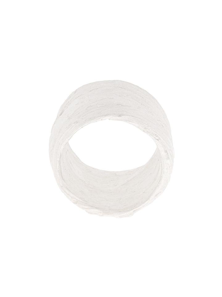 Detaj Textured Band Ring - White