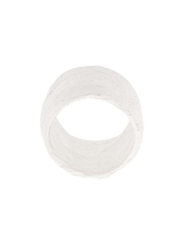 Detaj Textured Band Ring - White