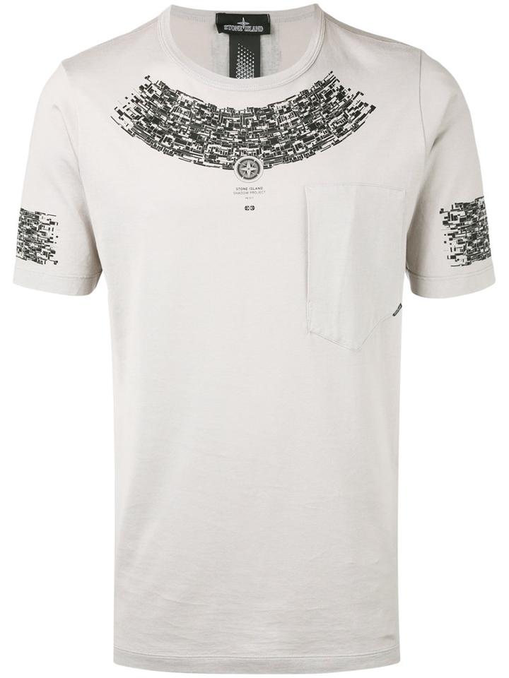 Stone Island Shadow Project - Compass Print T-shirt - Men - Cotton - M, Grey, Cotton