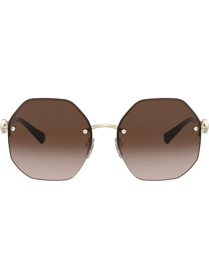 Bulgari Geometric Sunglasses - Gold