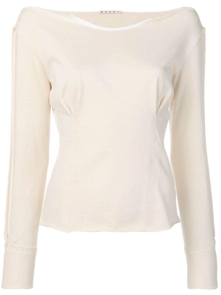 Marni Fitted Jersey Top - Neutrals