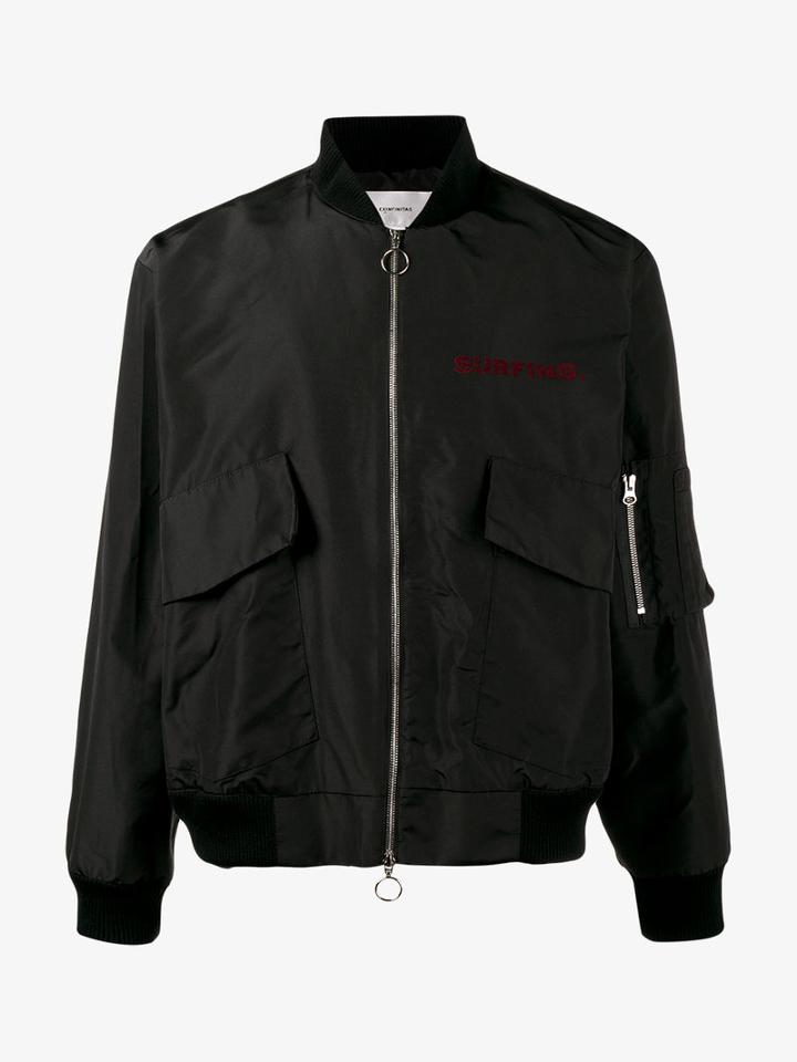 Ex Infinitas 'surfing' Bomber Jacket, Men's, Size: 50, Black, Silk