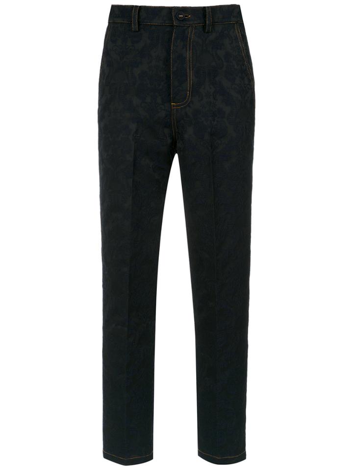 Reinaldo Lourenço Jacquard Straight Trousers - Black