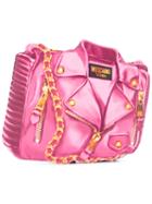 Moschino - Biker Illusion Print Clutch Bag - Women - Leather - One Size, Pink/purple, Leather