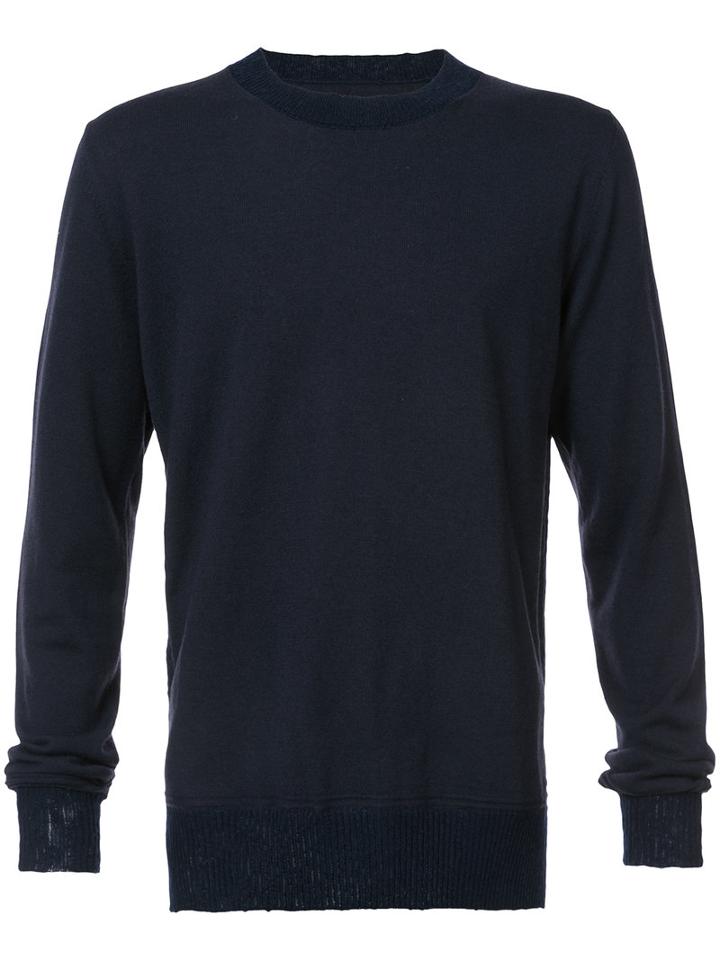 Maison Margiela - Classic Knitted Sweater - Men - Wool - L, Blue, Wool
