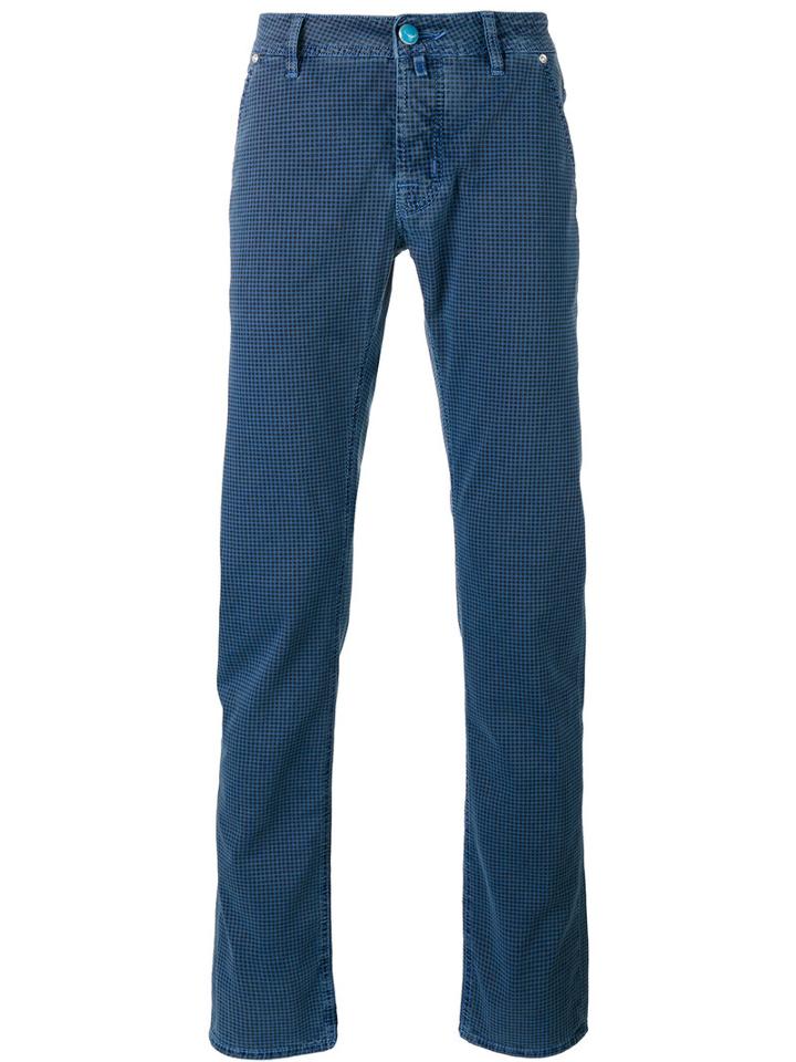Jacob Cohen - Checked Jeans - Men - Cotton/spandex/elastane - 38, Blue, Cotton/spandex/elastane