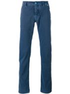 Jacob Cohen - Checked Jeans - Men - Cotton/spandex/elastane - 38, Blue, Cotton/spandex/elastane