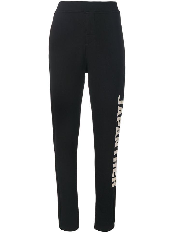 Zoe Karssen Panther Print Track Pants - Black