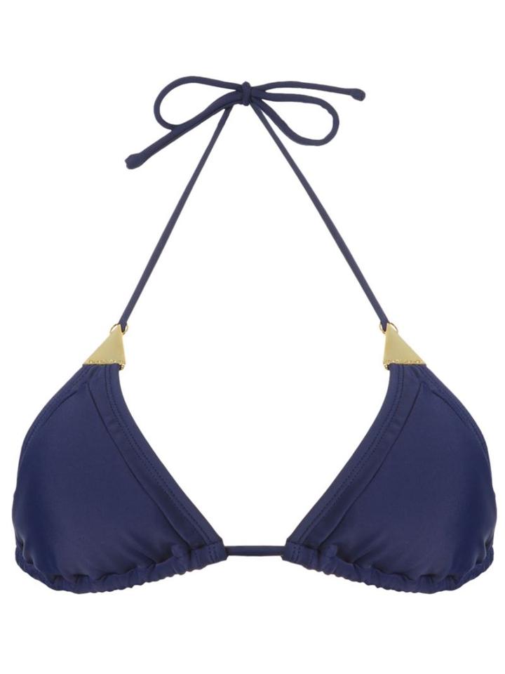 Blue Man Embellished Triangle Bikini Top, Women's, Size: Medium, Polyamide/spandex/elastane