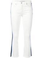 Victoria Victoria Beckham Cropped Trousers, Women's, Size: 27, White, Cotton/polyester/spandex/elastane