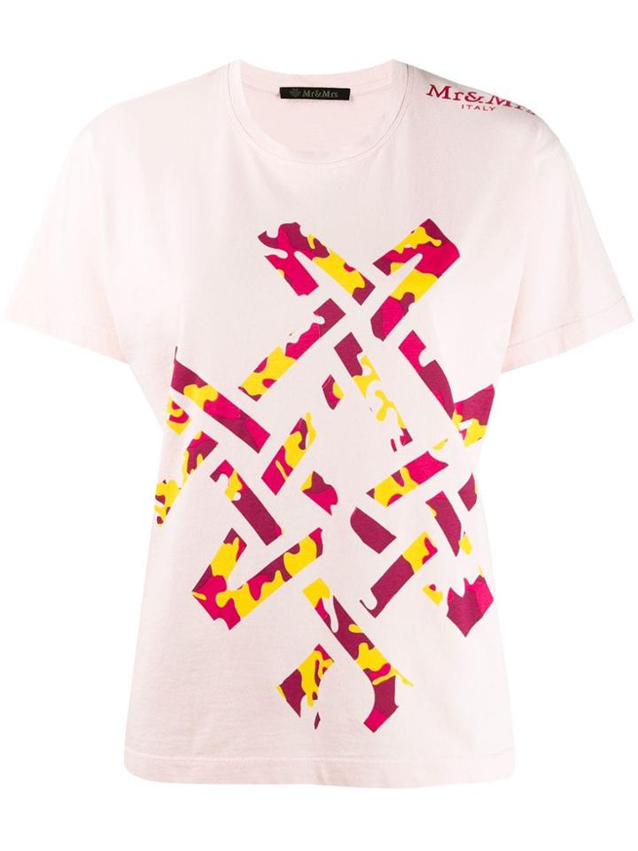 Mr & Mrs Italy Abstract Camouflage T-shirt - Pink