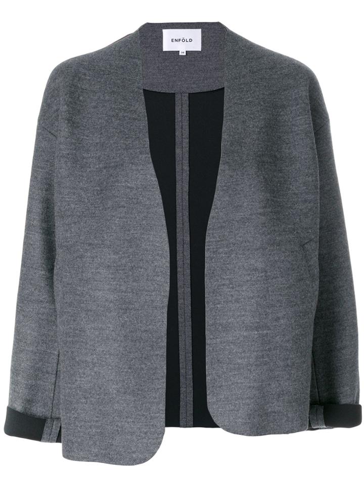 Enföld Cropped Boxy Fit Jacket - Grey