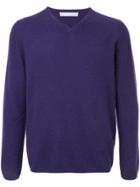 Estnation V-neck Long Sleeved Sweater - Pink & Purple