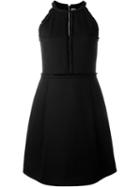 Victoria Victoria Beckham Trim Detail Halterneck Dress, Women's, Size: 12, Black, Cotton