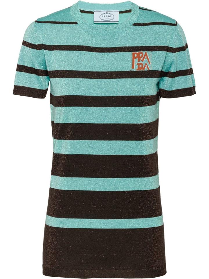 Prada Lamé Wool T-shirt - Green